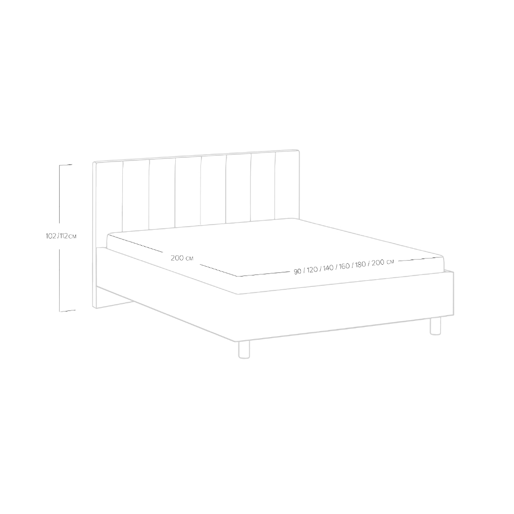 Кровать "Garda Velutto 32" Темно-серая (180*200 см) - купить в Алматы | Center Matrasov