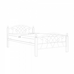 Кровать кованая "ВИОЛА" PSE 122 (дерево/белая) 90*200 см 